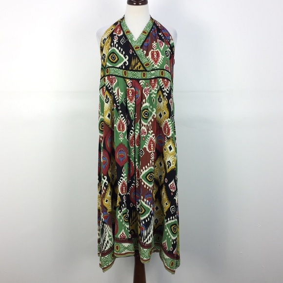 NWT Ku De Ta Ladies SL Maxi Tribal Dress - Picture 1 of 6